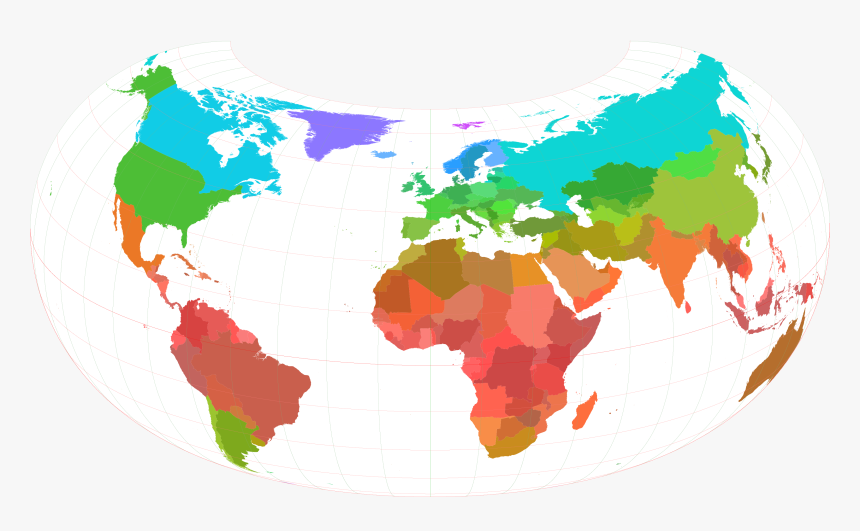 World Borders Raisz - Norway To New Zealand, HD Png Download
