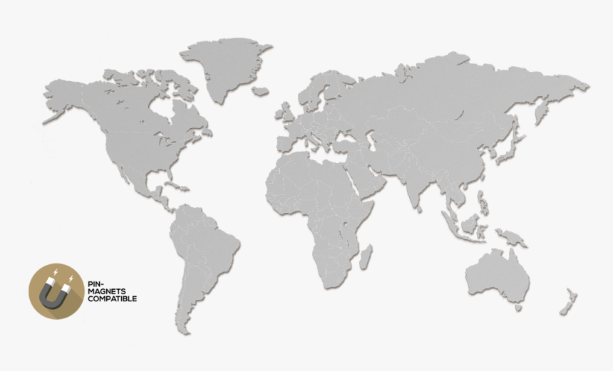 Mapawall Stainless Steel World Map - World Map In Wood, HD Png Download