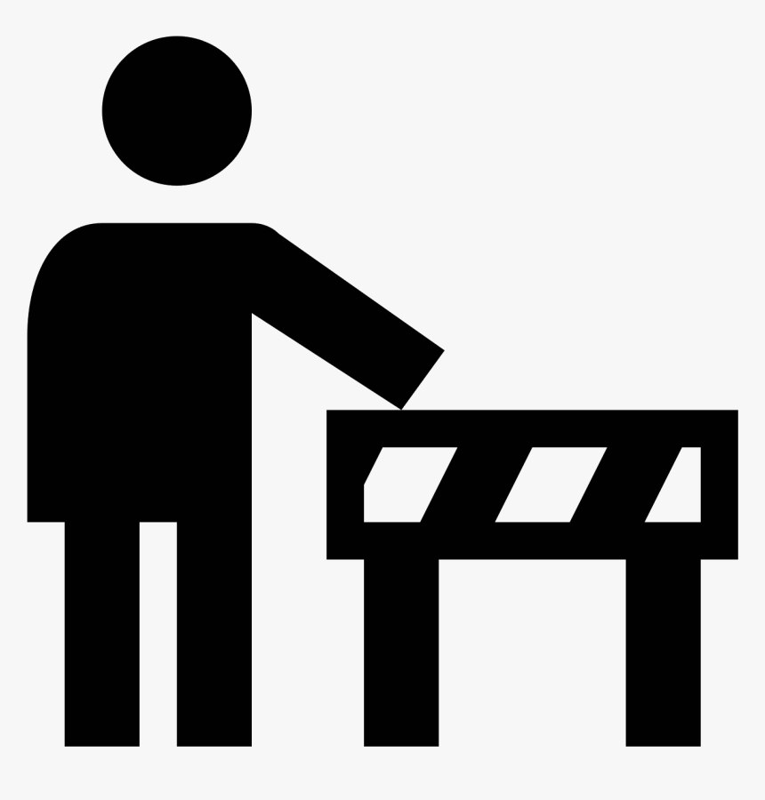 Transparent Straight Road Png - Black And White Png Roadblock Clipart, Png Download