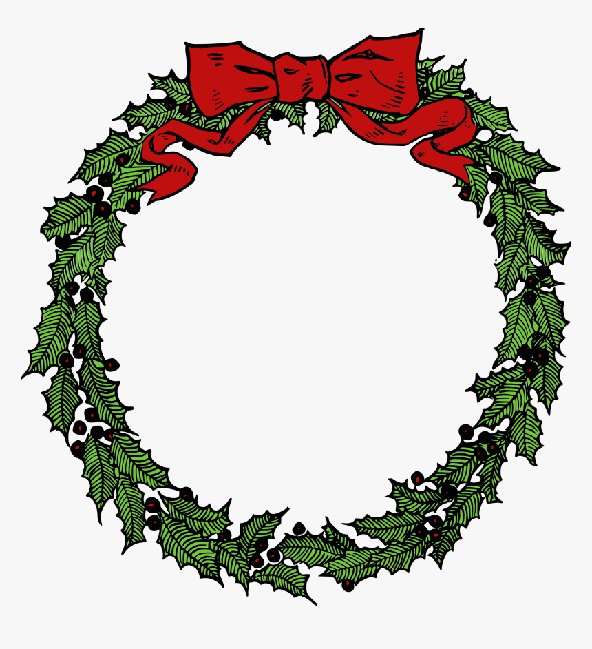 Pine Family,christmas Decoration,flower - Christmas Wreath Clipart Free, HD Png Download