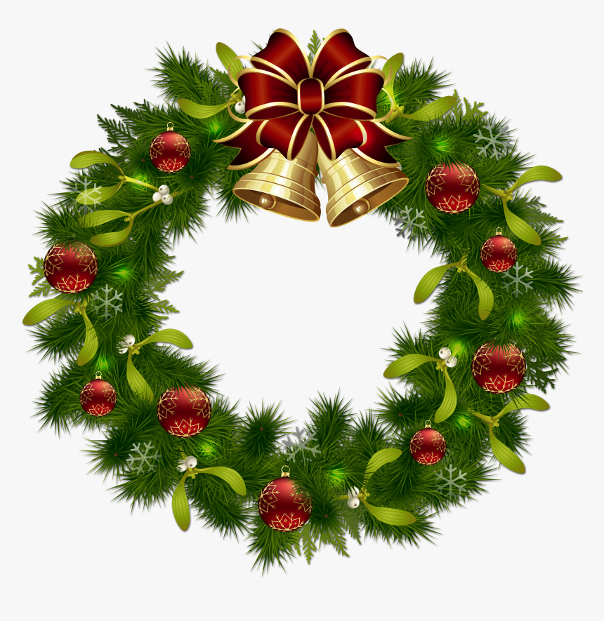 Transparent Pine Cone Clip Art - Transparent Background Christmas Wreath Clip Art, HD Png Download