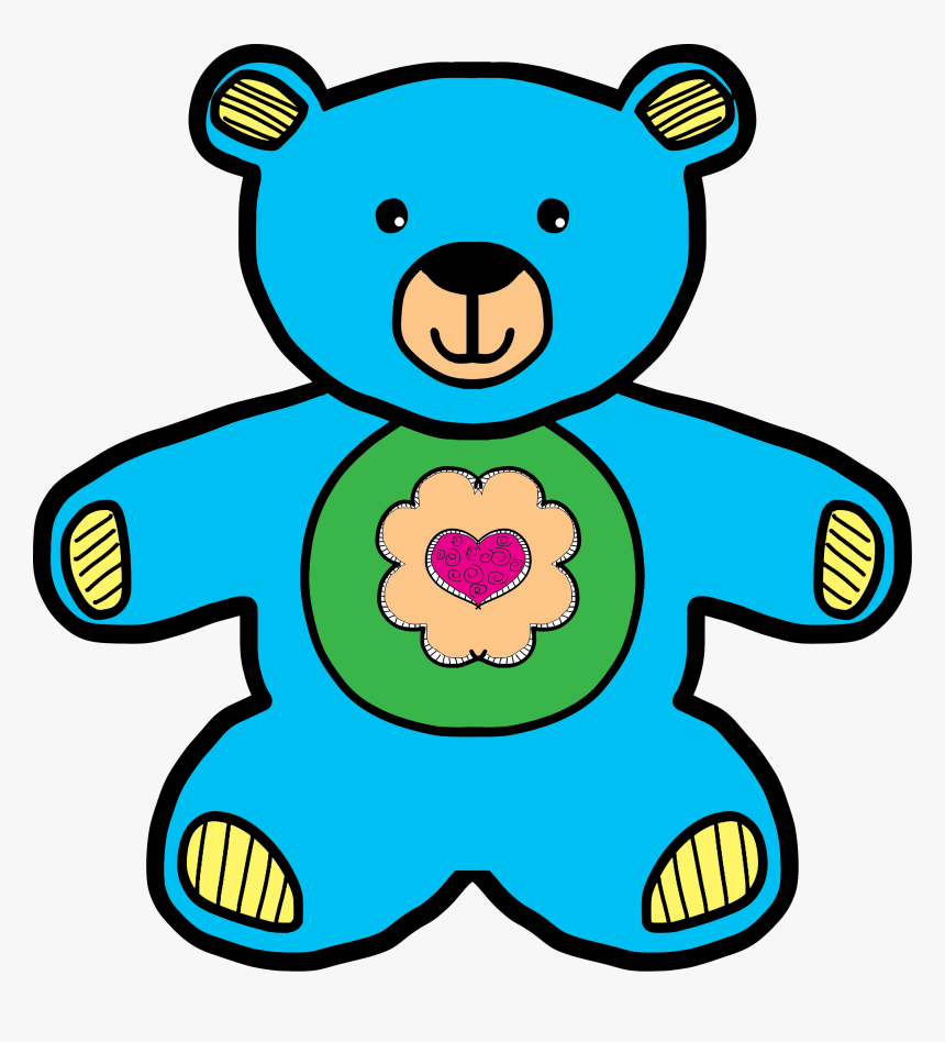 Blue Teddy Bear Clip Arts - Teddy Bear For Drawing, HD Png Download