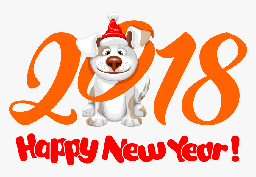 2018 Happy New Year Png Image - Happy New Year 2018 Dog, Transparent Png