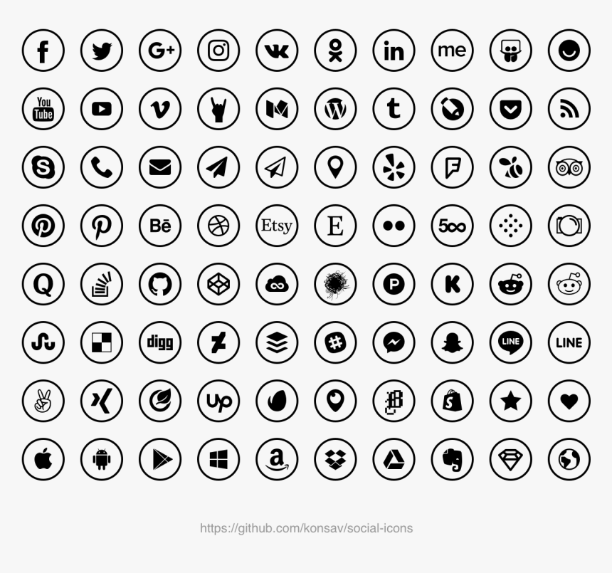 Contact And Social Media Icons, HD Png Download