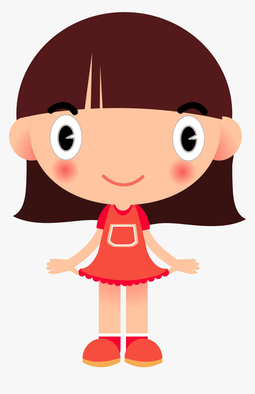 Cartoon Girl Dress - Girl Clipart Png, Transparent Png