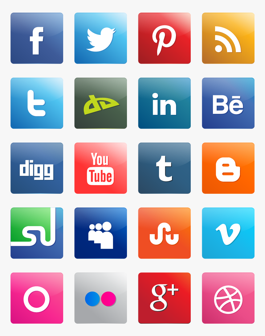 Download Social Media Icons - Social Media Logo Green, HD Png Download