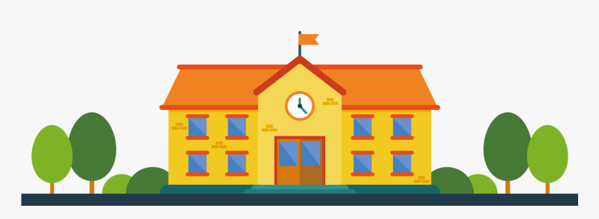 School Building Cartoon Png, Transparent Png
