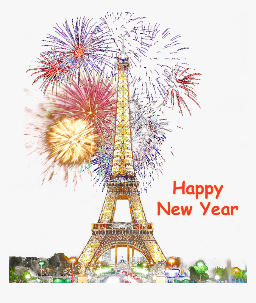 Paris Happy New Year Fireworks Transparent Background - Happy New Year Background Png, Png Download