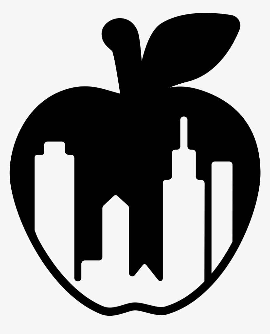 New York City Apple Symbol With Buildings Shapes Inside - Symbol For New York, HD Png Download