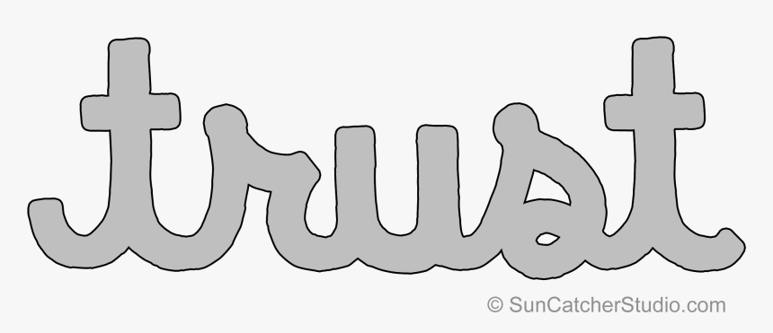 Trust Scroll Saw Pattern Outline Clip Art Printable, HD Png Download