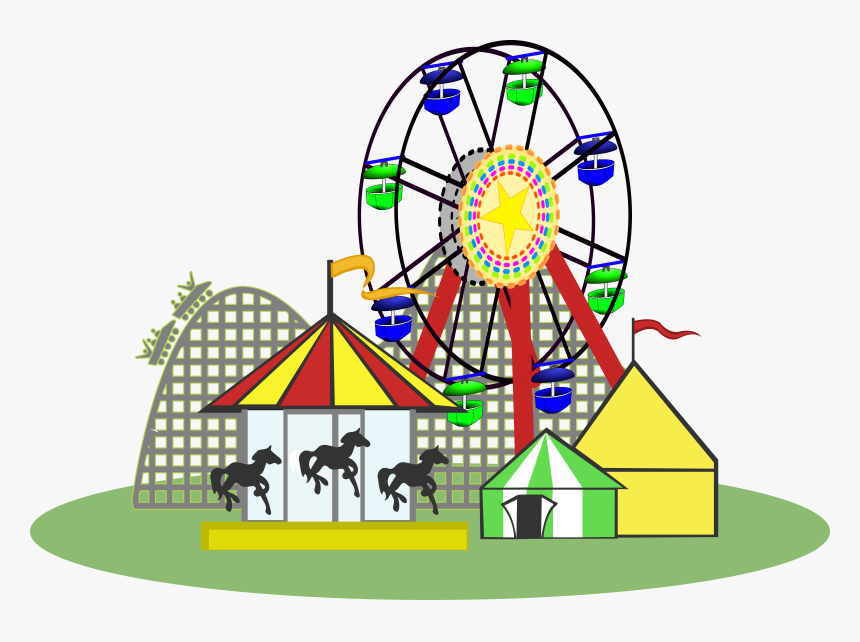 Transparent Theme Park Png - Carnival Clipart Black And White, Png Download