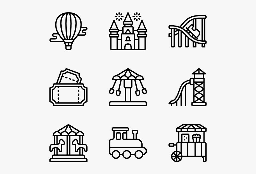 Theme Parks - Theme Park Icons, HD Png Download