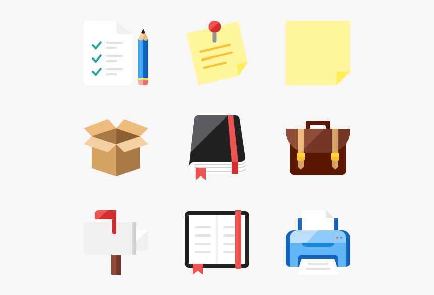Essential Set - Office Colored Icons Vector, HD Png Download