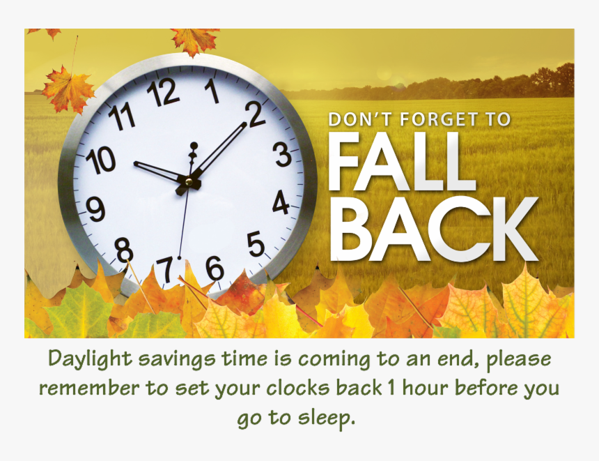 Fall Back Daylight Savings Time 2018, HD Png Download