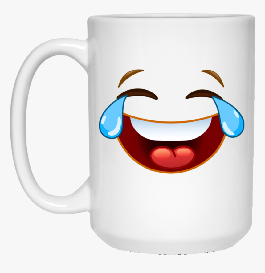 Laughing Crying Tears Of Joy Emoji 15 Oz White Mug - Skeleton Hand With Rose, HD Png Download