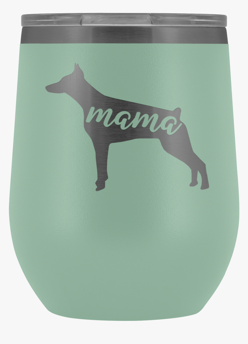 Doberman Pinscher Mama Wine Tumbler With Lid, Dog Mom - Dobermann, HD Png Download