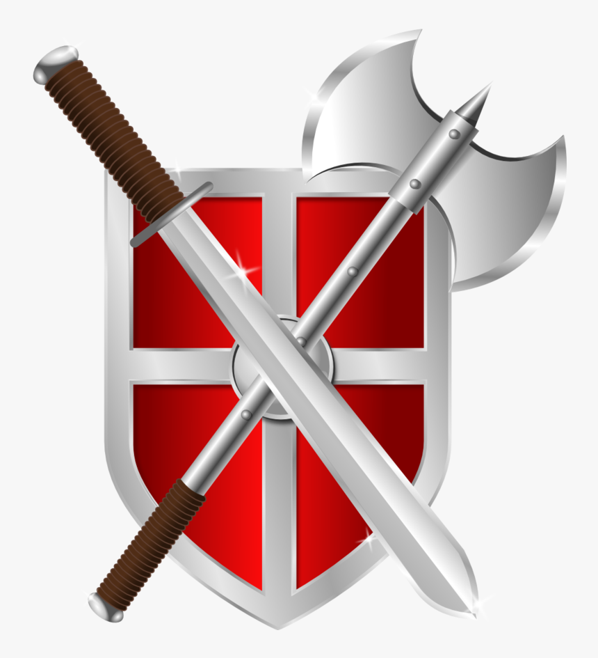 Cold Weapon,baseball Equipment,sword - Transparent Shield And Sword, HD Png Download