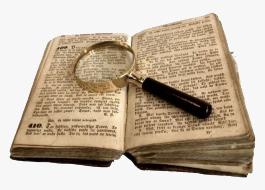 #beige #book #magnifyingglass #reading #cute #aesthetic - Detective Fiction, HD Png Download