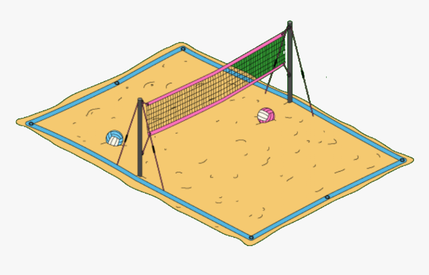 Beach Volleyball Free Png Image - Beach Volleyball Court Drawing, Transparent Png