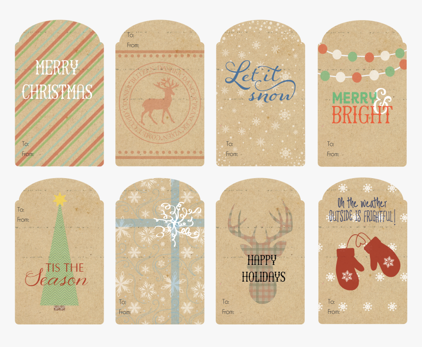 Christmas Gift Tags Png Banner Black And White Download - Wood, Transparent Png