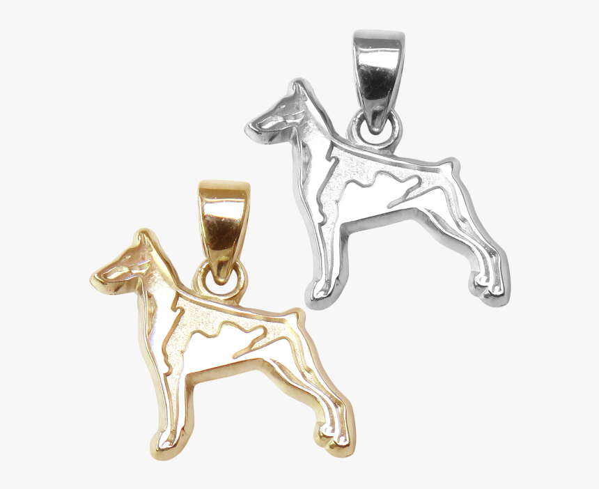 Doberman Pinscher Charm Or Pendant In Sterling Silver - Doberman Charms Gold, HD Png Download
