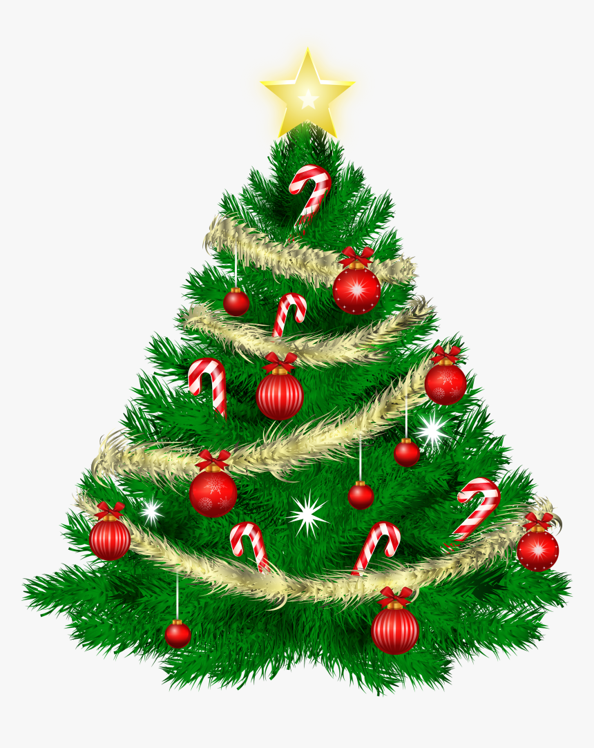 Christmas Tree With Christmas Ornaments And Star Png - Thank You For The Holiday Wishes, Transparent Png