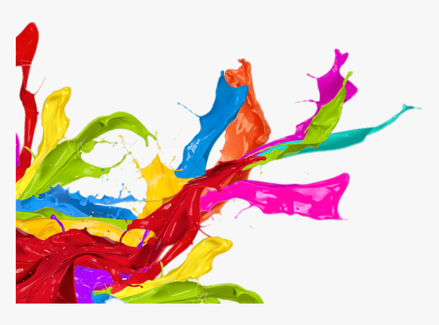 Paint Splatter Left Corner Footer - Colorful Paint Splash Png, Transparent Png