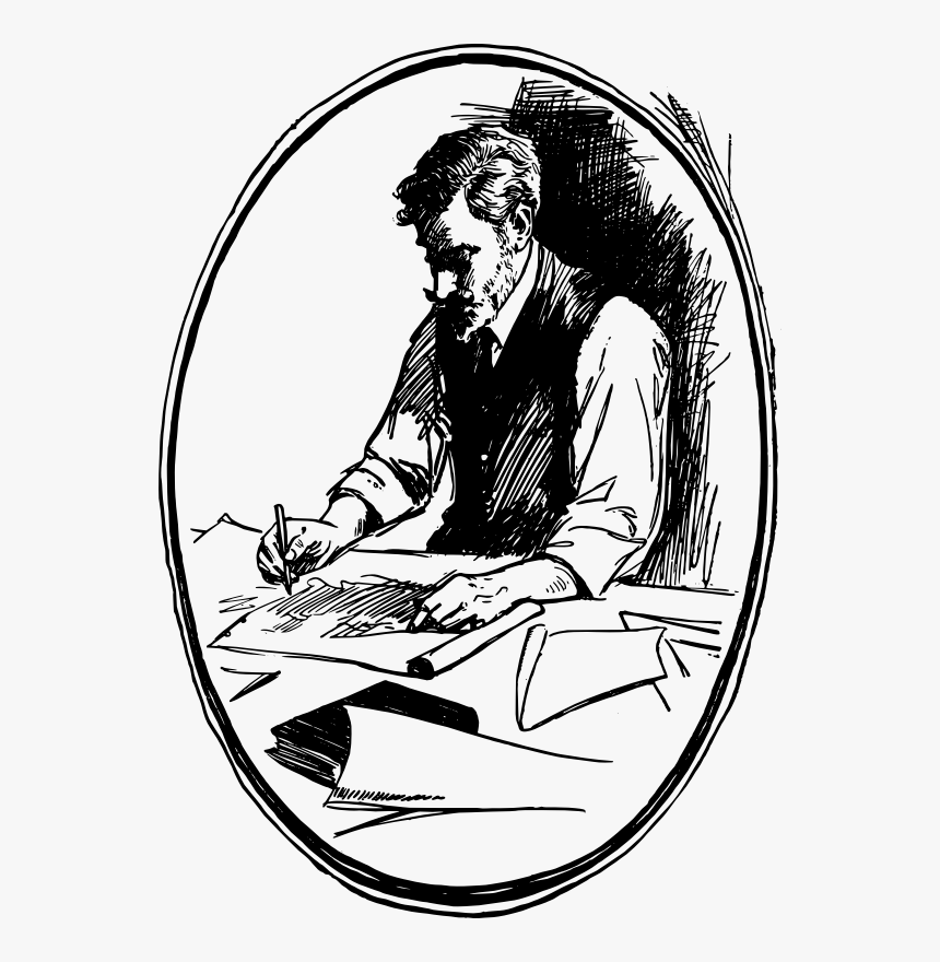 Drawing Of A Writer, HD Png Download