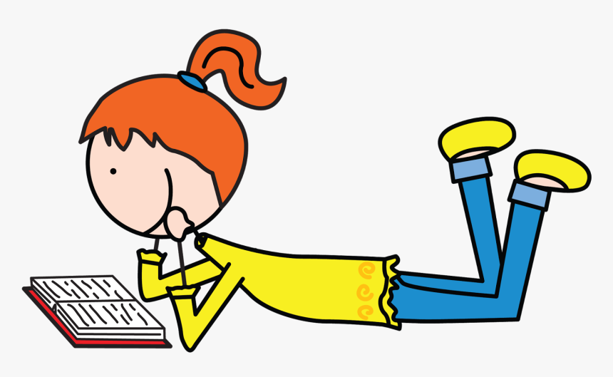 Collection Of Girl - Kid Reading Clipart, HD Png Download