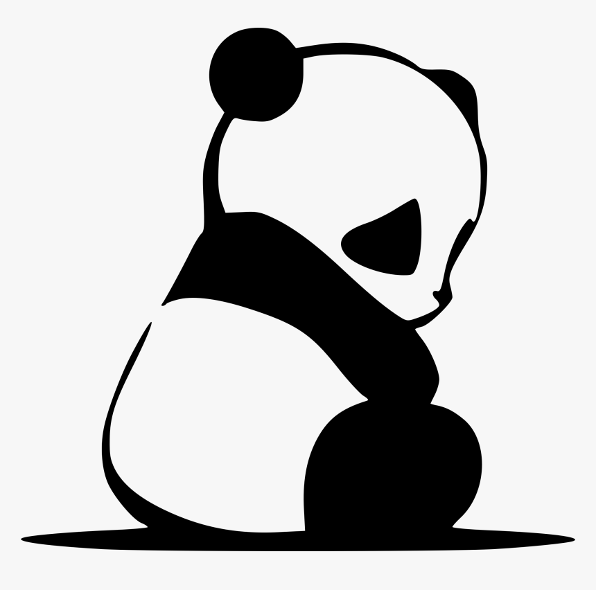Silhouette Of A Panda, HD Png Download