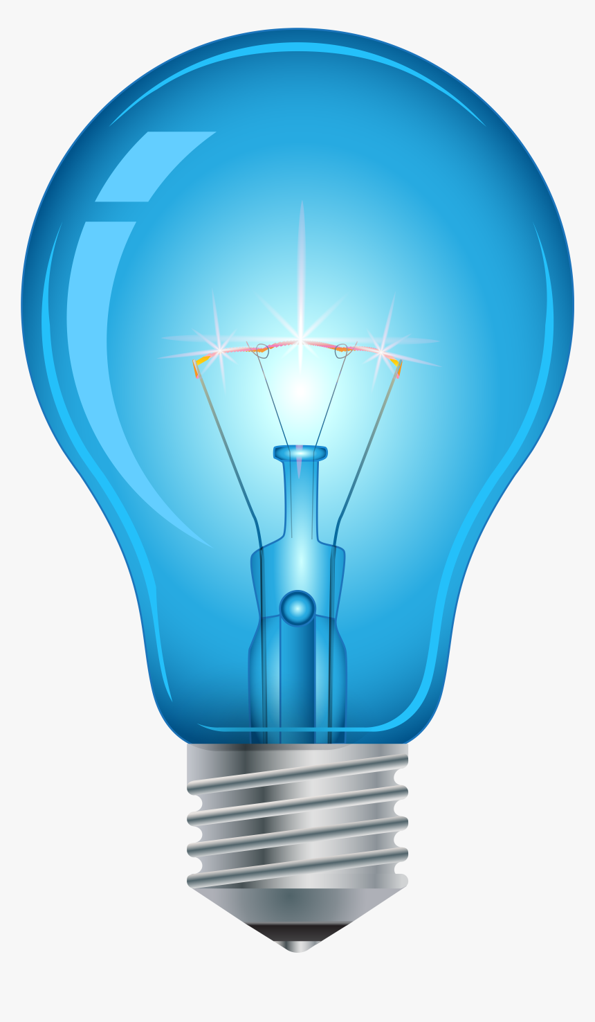 Blue Light Bulb Png Clip Art - Blue Light Bulb Png, Transparent Png