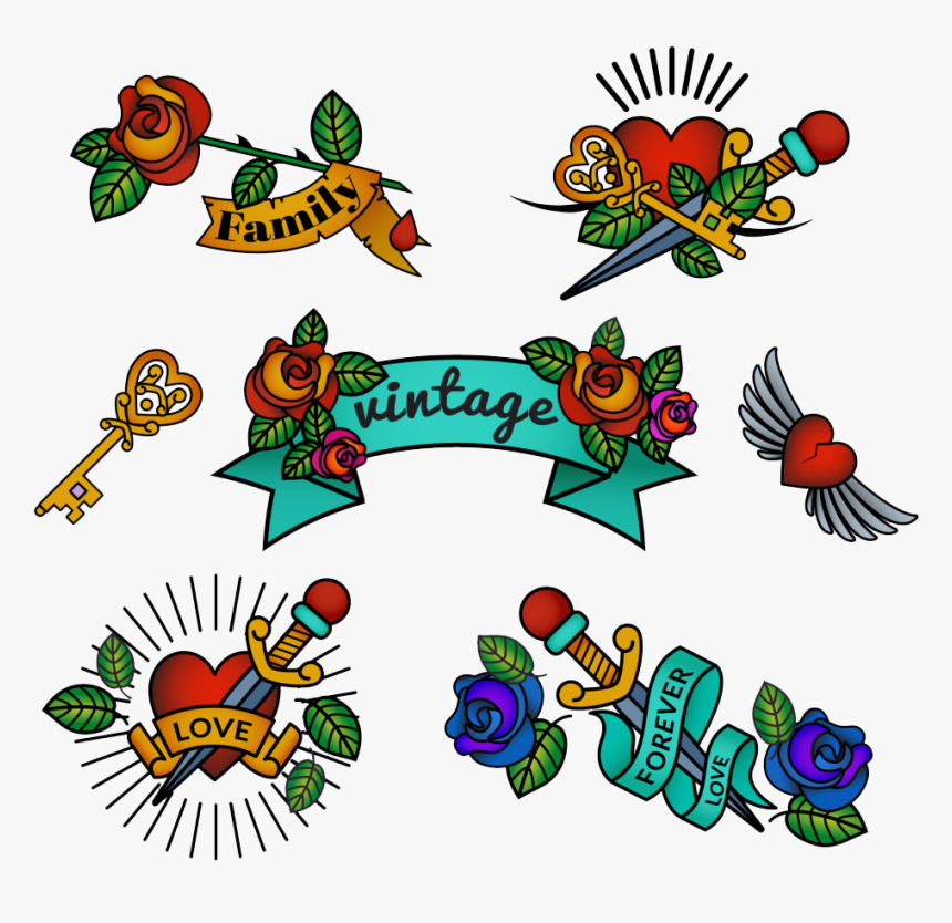 Transparent Gothic Heart Png - Tatuagem Vintage Coração, Png Download