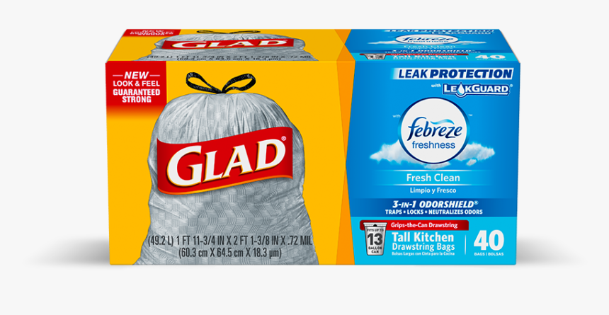 Transparent Trash Bag Png - Glad Febreze Trash Bags 13 Gallon, Png Download