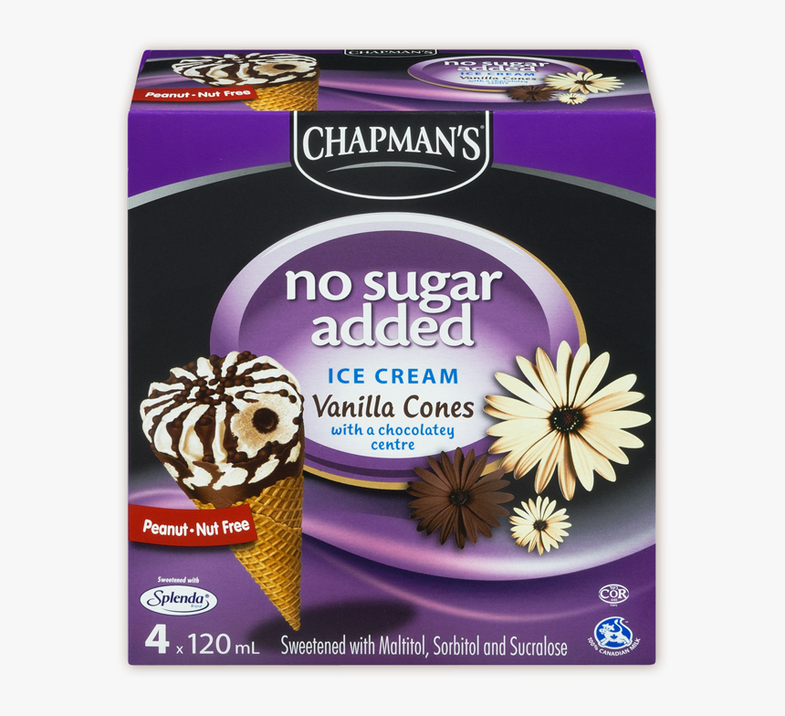 Chapman S Vanilla Ice Cream Cone - Chapman's No Sugar Added Ice Cream Sandwich, HD Png Download
