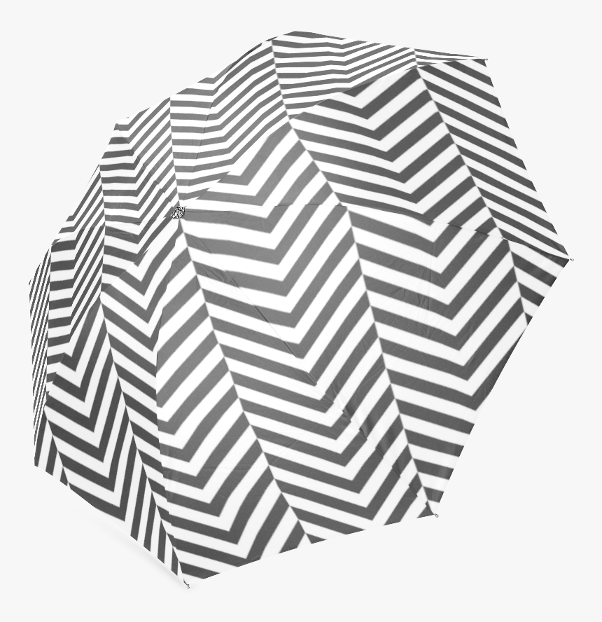 Black And White Classic Chevron Pattern Foldable Umbrella - Verzerrte Wahrnehmung, HD Png Download