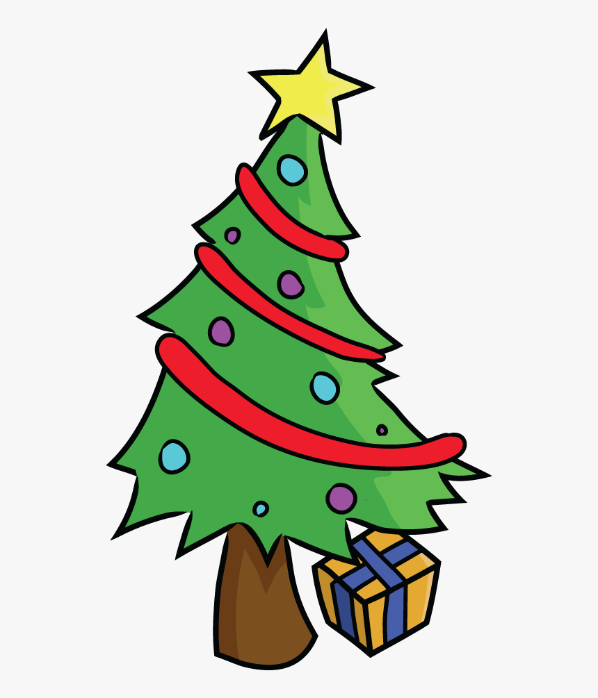Cartoon Tree With Funny Face - Christmas Tree Png Transparent Cartoon, Png Download