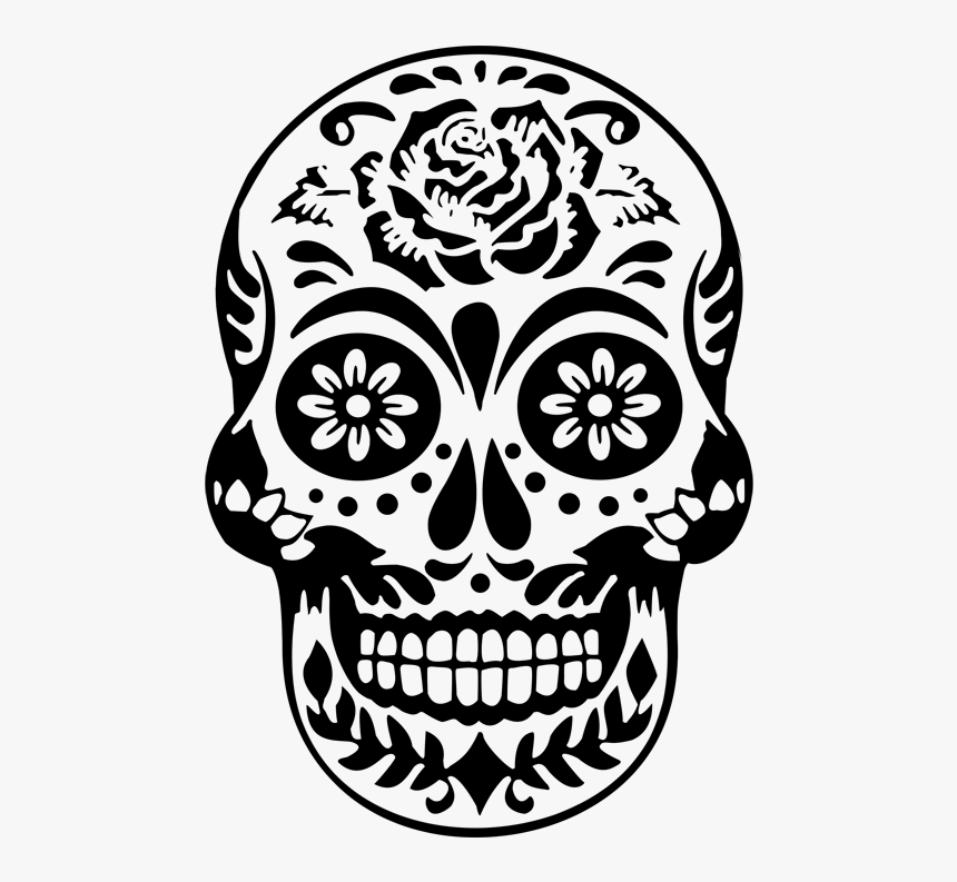 Girly Skull Png - Day Of The Dead Rose, Transparent Png