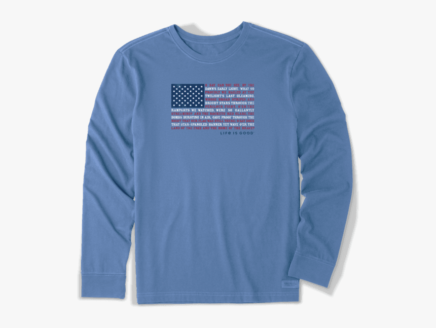 Women S Anthem Flag Long Sleeve Crusher Tee, HD Png Download