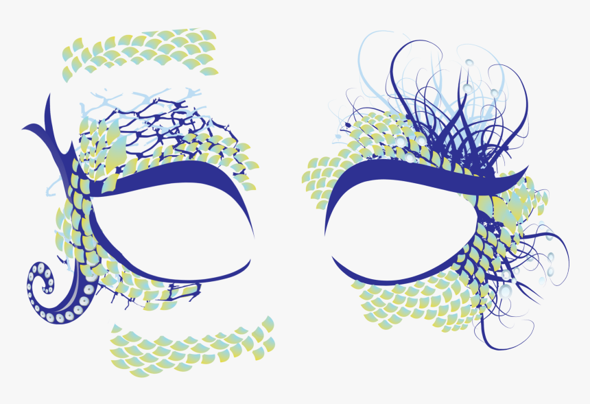 Mermaid Masquerade Mask Temporary Tattoo , Transparent, HD Png Download , Transparent Png Image