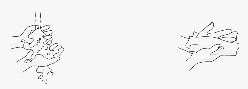 Rinse Hands Under Running Water, Dry Hands With Clean, HD Png Download