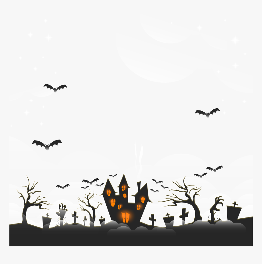 Vector Halloween Horror Ghost Castle, HD Png Download