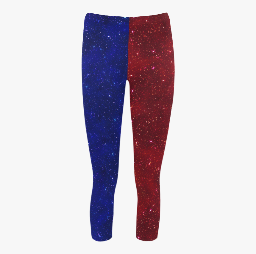 Sparkling Red And Blue Capri Legging, HD Png Download