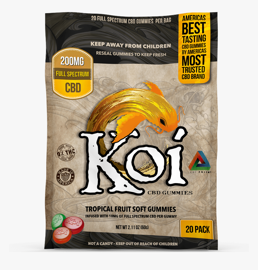 Koi Tropical Fruit Soft Cbd Gummies 200mg, HD Png Download