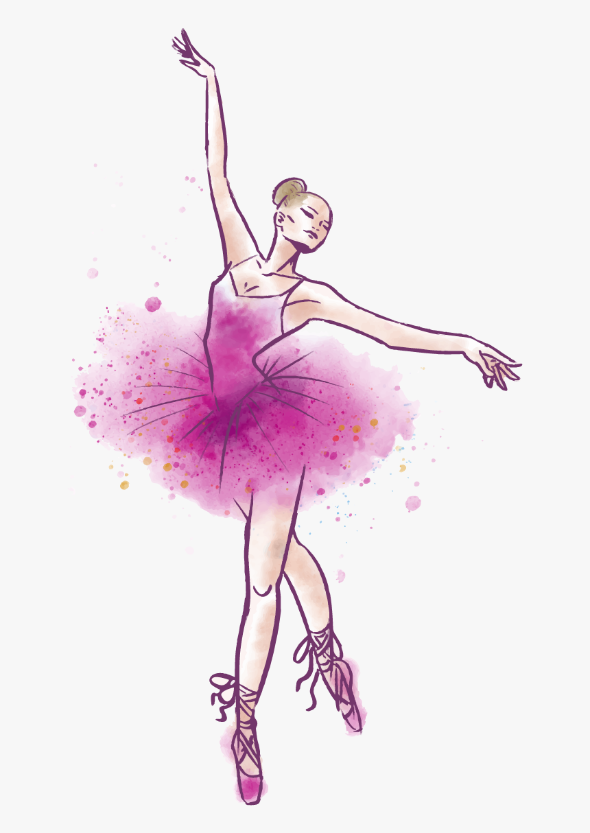 Ballet Dancer Watercolor Painting, HD Png Download