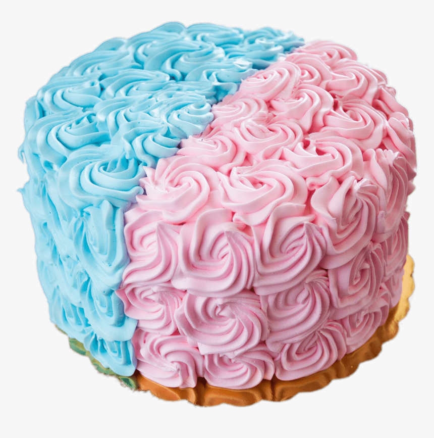Gender Revealing Cake Pink And Blue Rosettes, HD Png Download