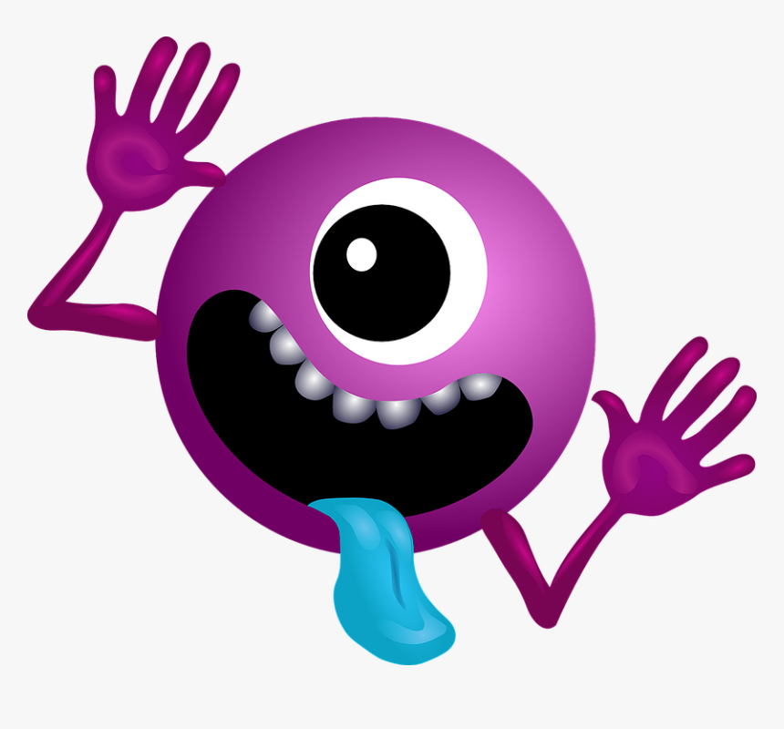 Alien Purple Smiley Monster Cartoon Charac, HD Png Download