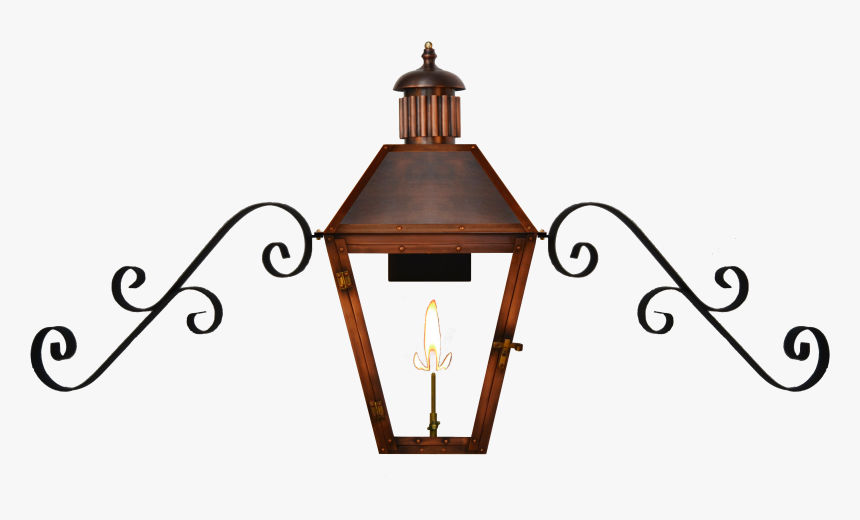 Georgetown Wall Gas Lantern With Dual Scroll Mustache, HD Png Download