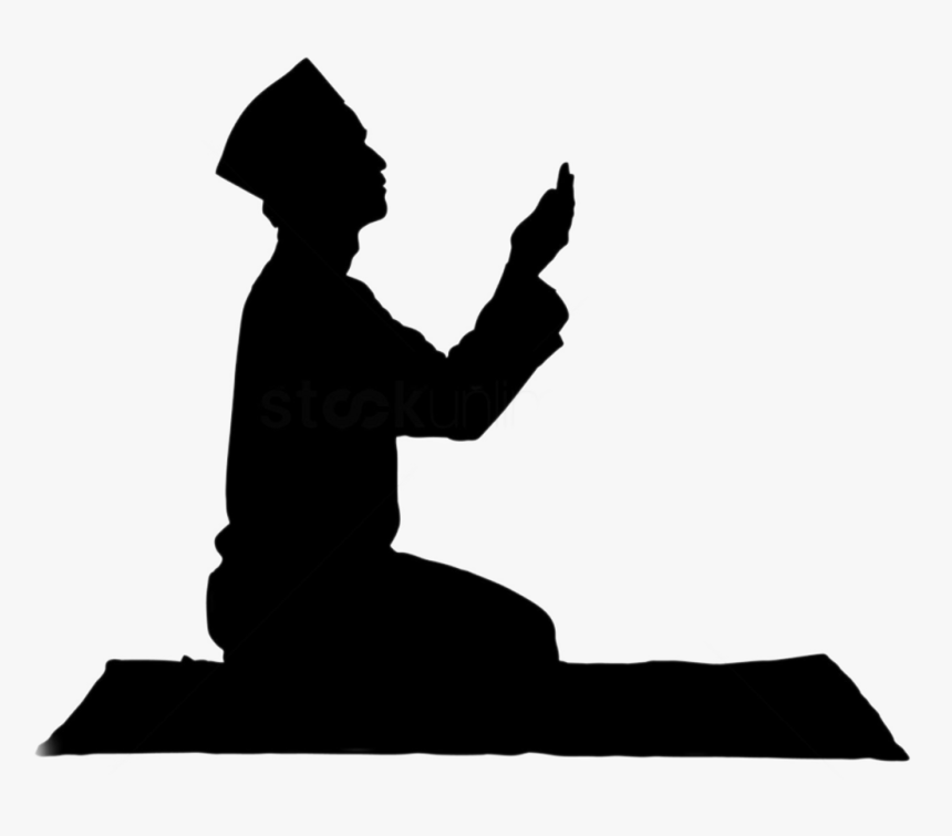 Transparent Pray Clipart Black And White - Silhouette Muslim Praying, HD Png Download