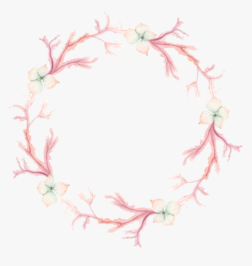 Hand Painted Art Wreath Png Transparent - Motif, Png Download