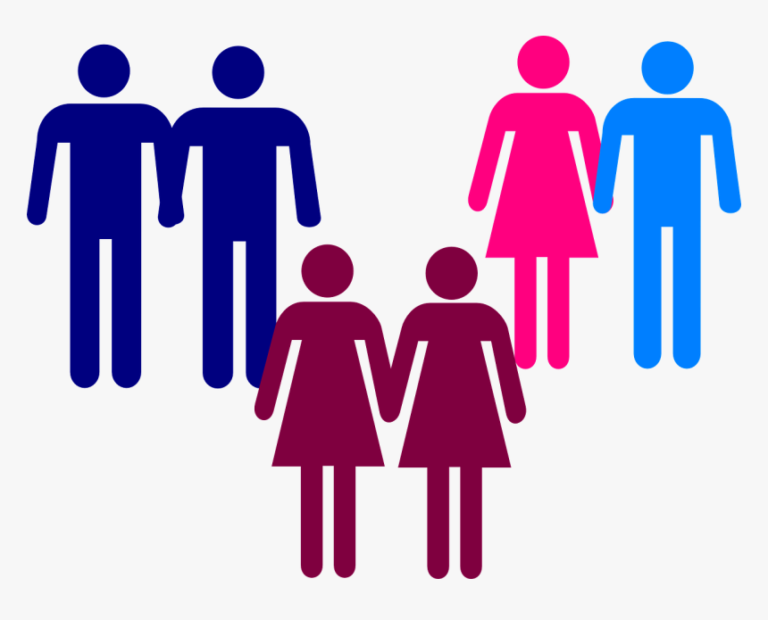 Men Women Holding Hands Clip Art - Gay And Straight Couple, HD Png Download